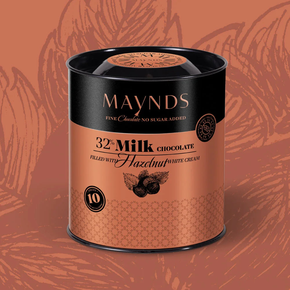 32% Milk chocolate filled with white hazelnut.